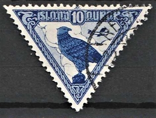 FRIMÆRKER ISLAND | 1930 - AFA 140 - Alting 1000 års jubilæum - 10 aur luftpost - Stemplet